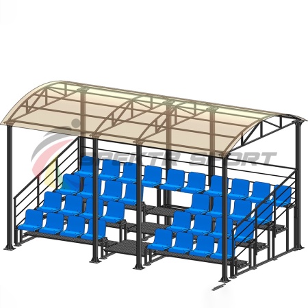 Купить Трибуна для зрителей 4 ряда на 34 места с навесом и перилами в Мезени 